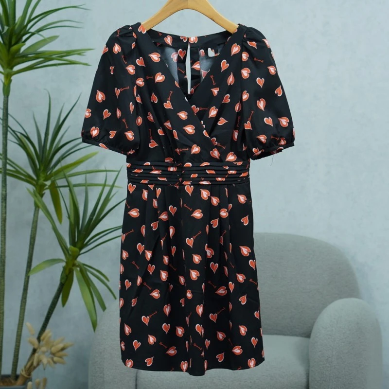 LI丽系列  E467   女装时尚撤柜短袖连衣裙黑色71885101