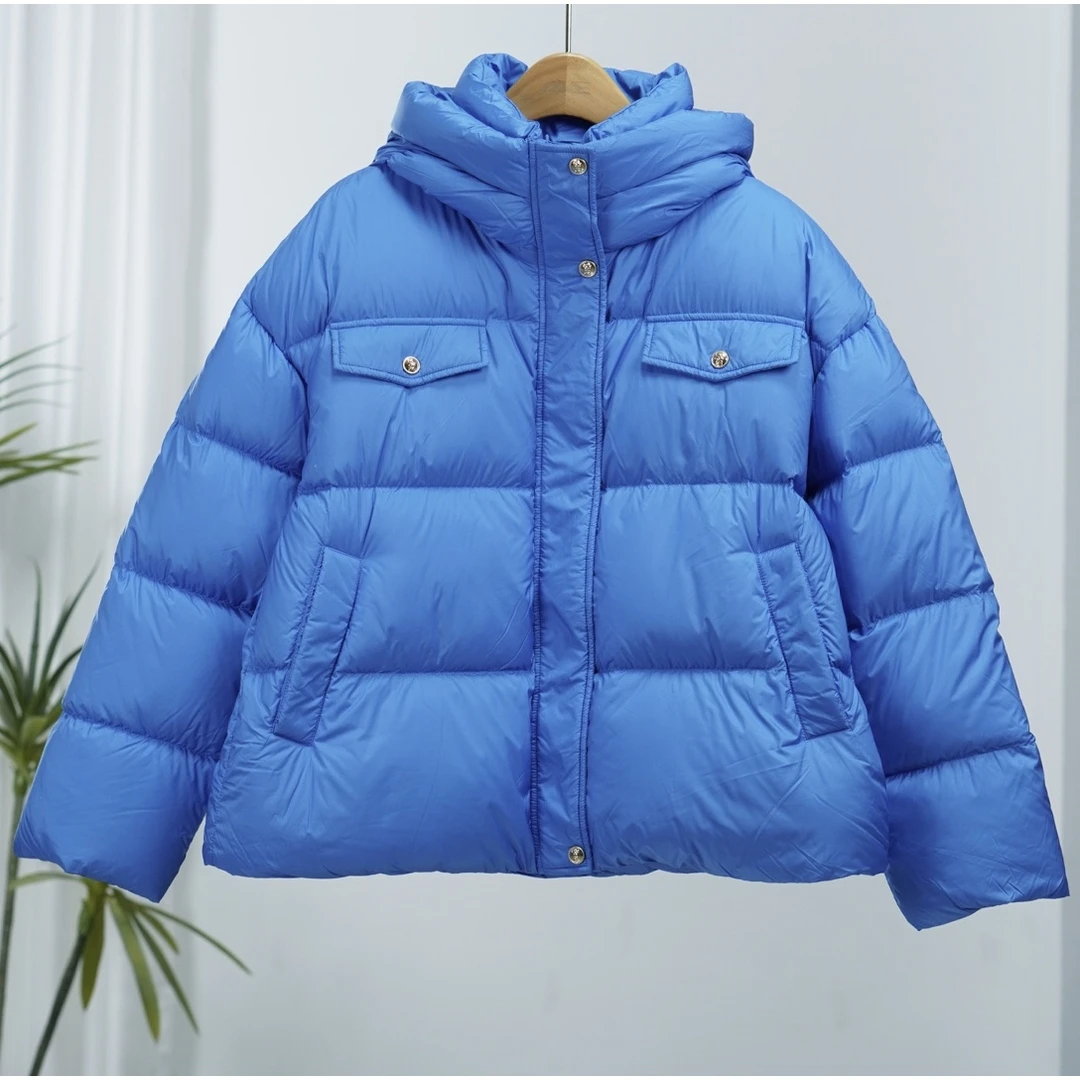 曼系列 F050 女装简约时尚羽绒服蓝色M427307428
