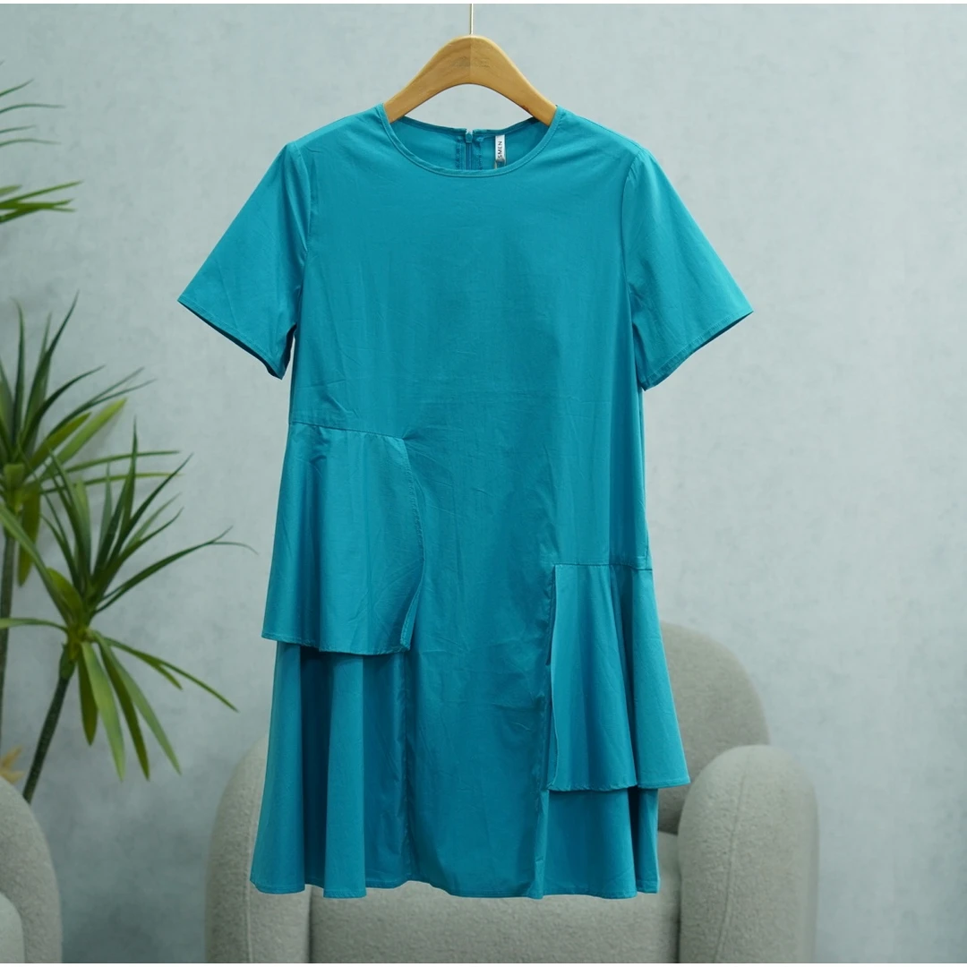 Shi系列   S173   女装简约时尚不对称连衣裙蓝色2281552