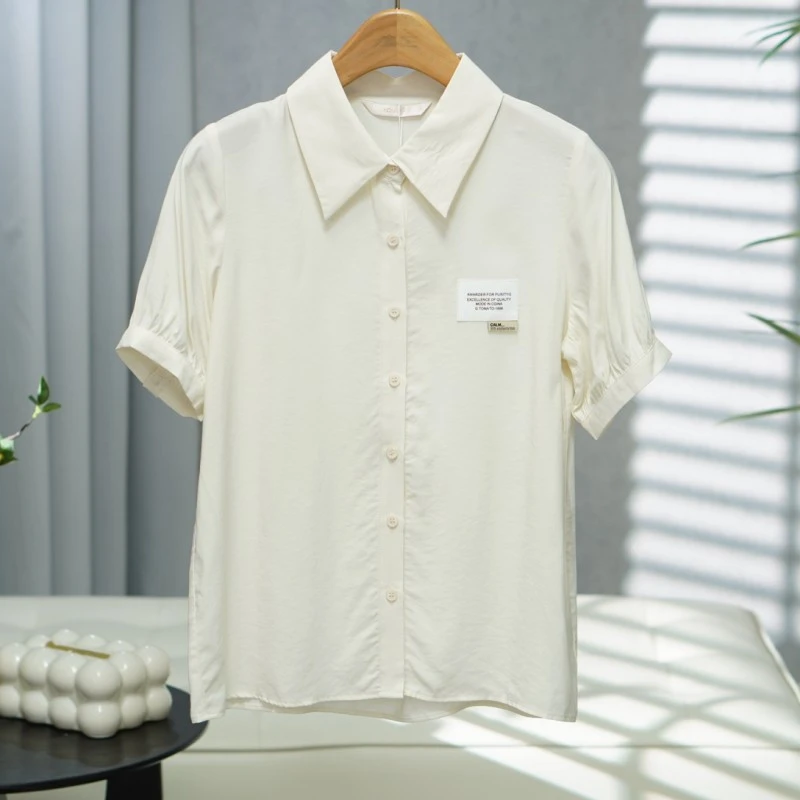 咏系列  Y709   女装时尚撤柜短袖衬衫米杏色B303250