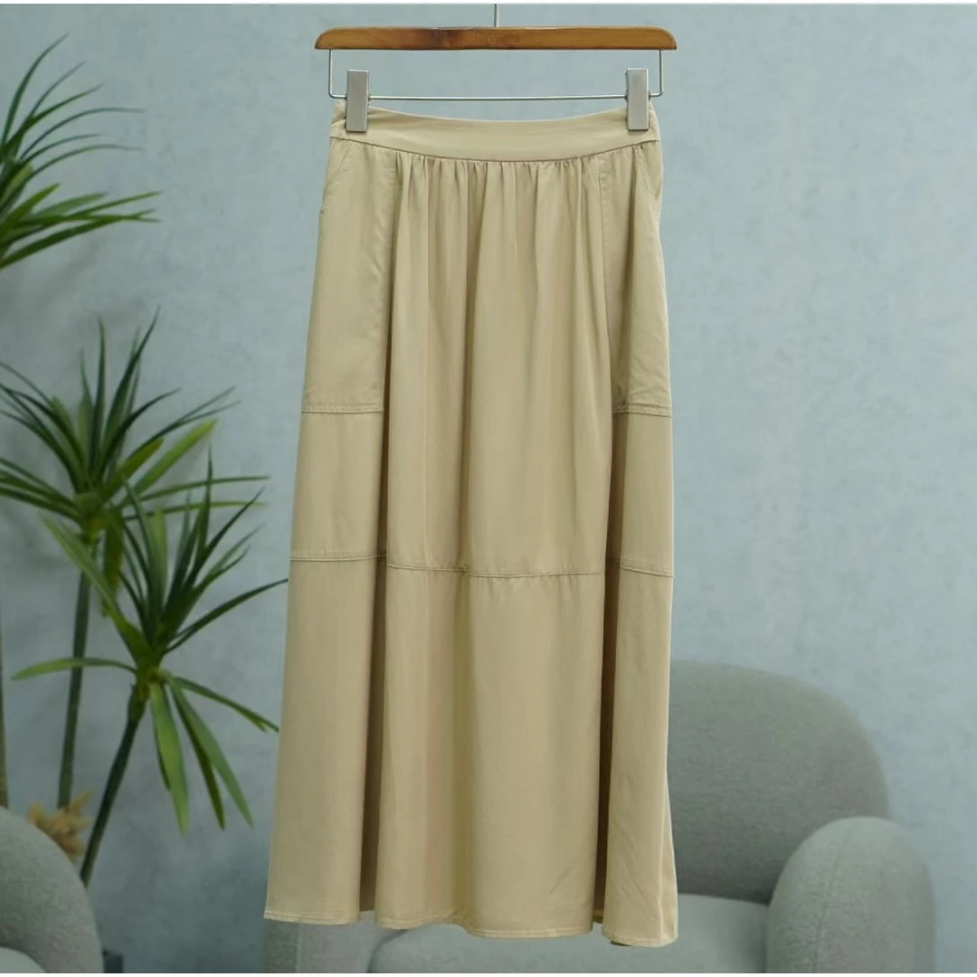 Shi系列   S364   女装简约时尚大口袋长裙卡其2213105