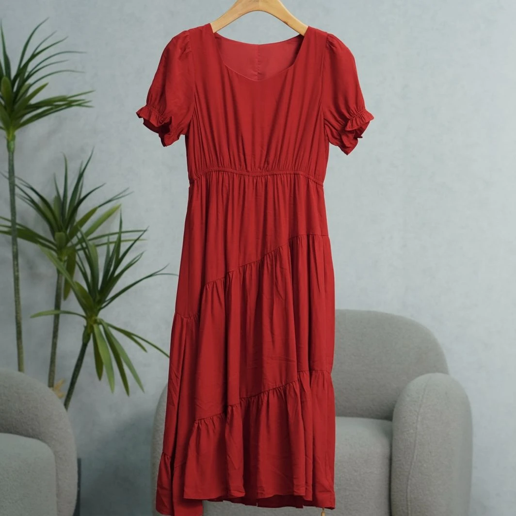 Shi系列   S059   女装时尚撤柜复古分割连衣裙红色2281365