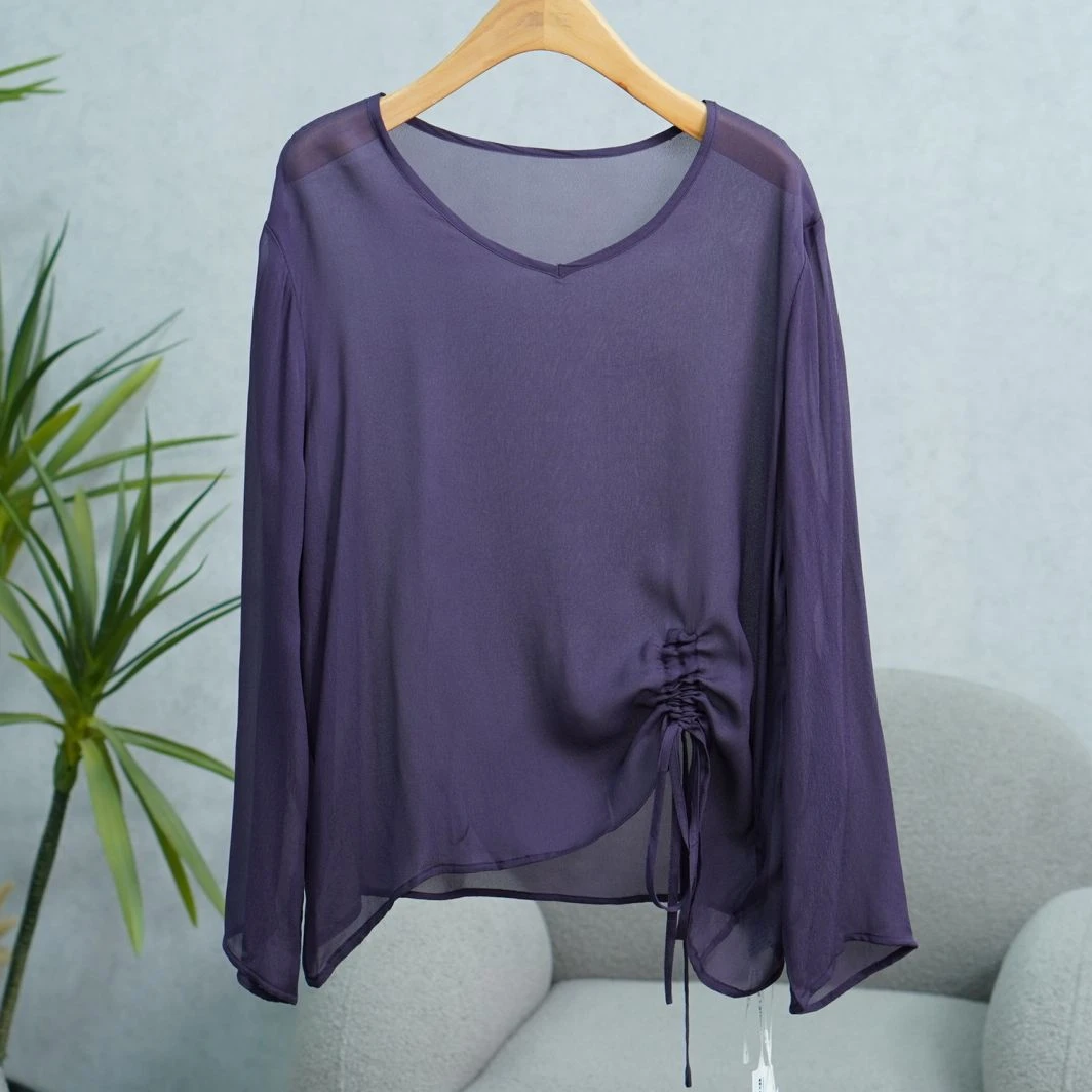 DA系列   E504   女装时尚撤柜休闲雪纺罩衫紫色2T0710280