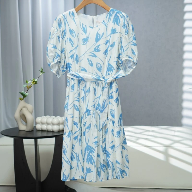 咏系列   E463   女装时尚撤柜连衣裙蓝花B3650204