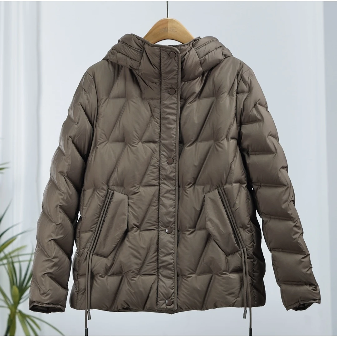 敦系列 WF022 女装简约时尚羽绒服咖色23w-183
