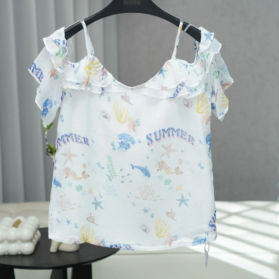 同伊系列   WY520   女装简约时尚夏季雪纺衫白色