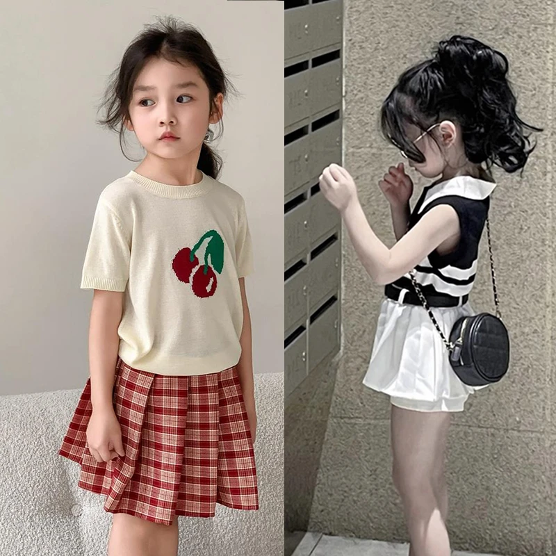 2024炸街潮牌女童装宝宝夏装套装洋气学院风夏季薄款儿童潮牌服装