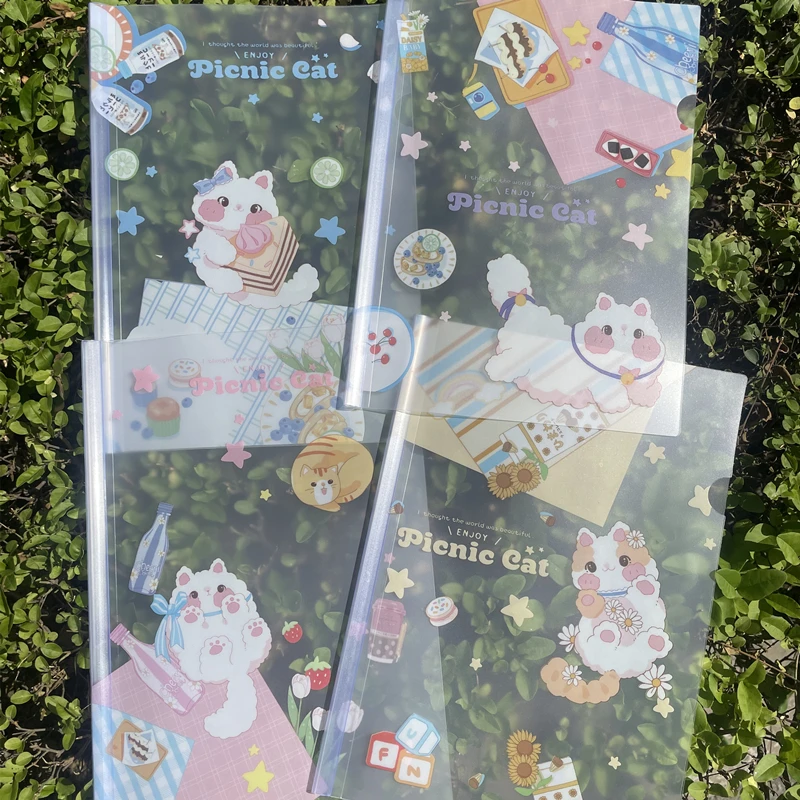 可爱海狸卡通A4抽杆拉杆夹文件袋试卷文件夹学生书皮夹男女初高中