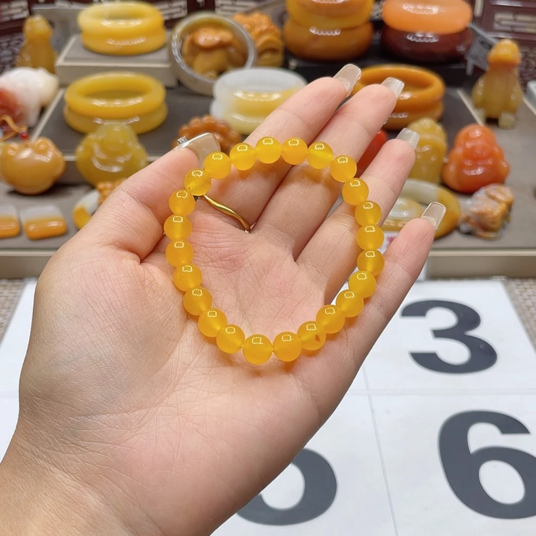 【闪购商品】石英质玉（黄龙玉）手链未镶嵌