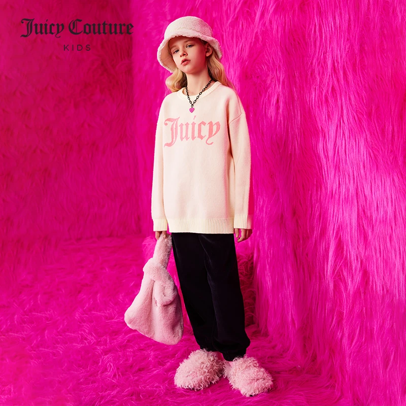 Juicy Couture秋冬时尚儿童女童针织衫圆领毛衣上衣