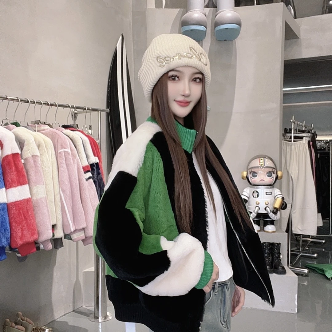 【SUSU推荐】冬季新款时尚撞色款休闲女士外套-C83975