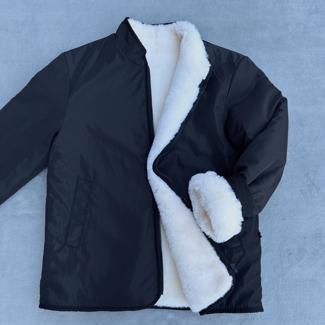 羊毛棉袄男士皮毛一体中老年加厚羊皮袄东北棉衣服冬季爸爸装外套