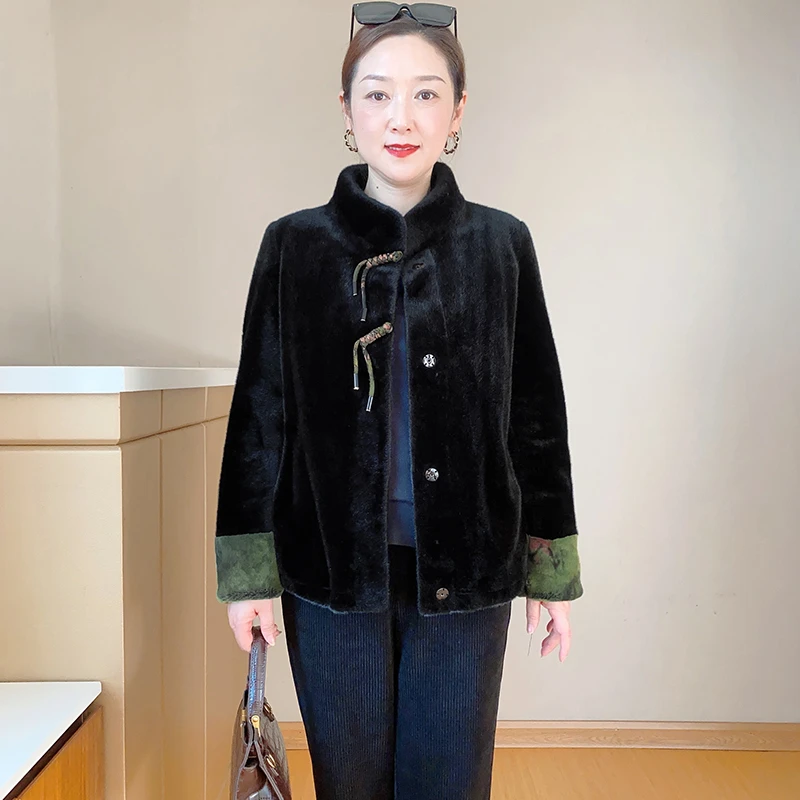 SL妈妈冬装新款气质外套中年女洋气保暖加厚上衣中老年人52110