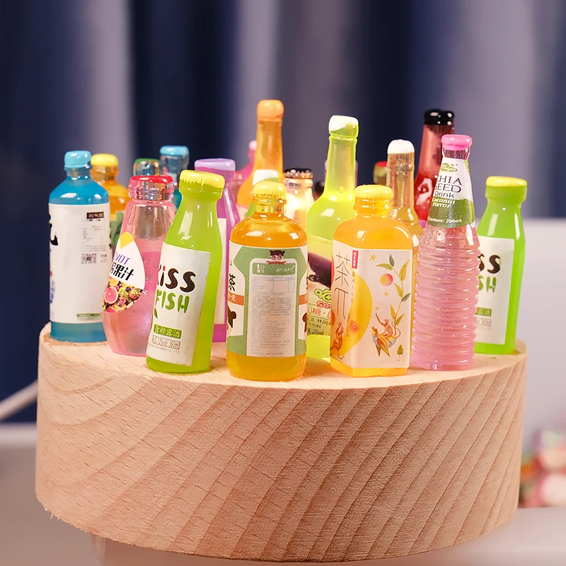 迷你仿真饮料瓶树脂立体混款小瓶子酒瓶diy饰品材料