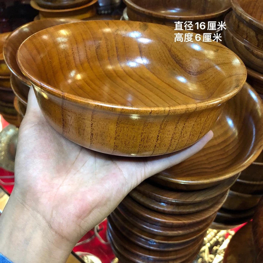 实木酸枣木大碗藏式茶饭木碗