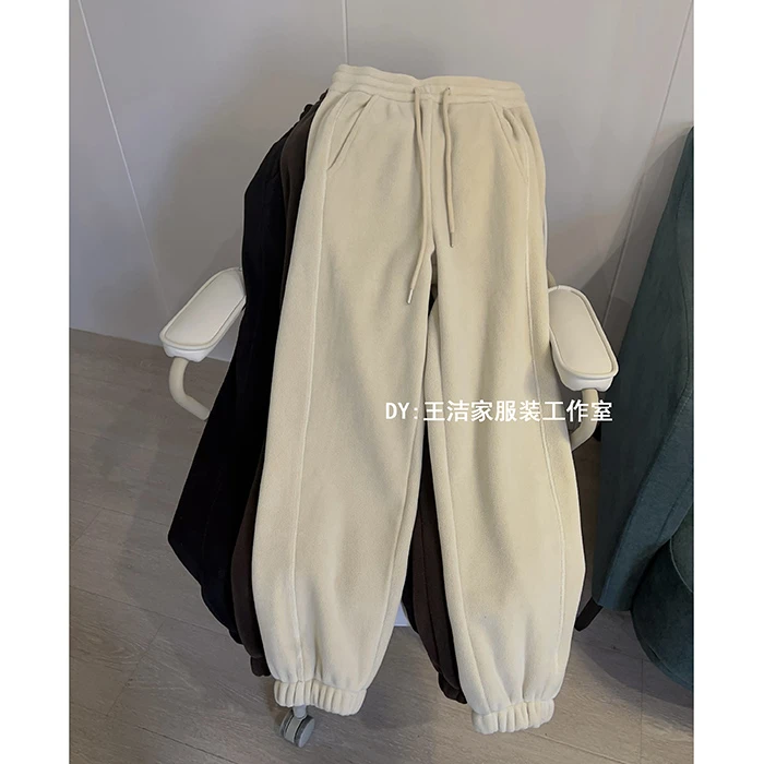 《阳光》REKAYYAT 简约时尚高级感抽绳设计百搭奥粒加厚休闲束脚裤