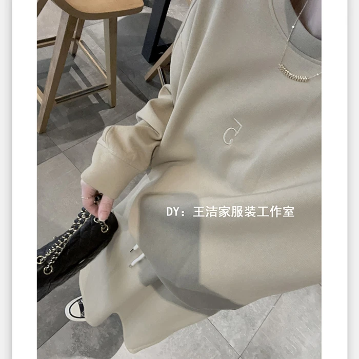 《匆匆》REKAYYAT韩版慵懒风休闲宽松百搭显瘦圆领时尚卫衣裙套装