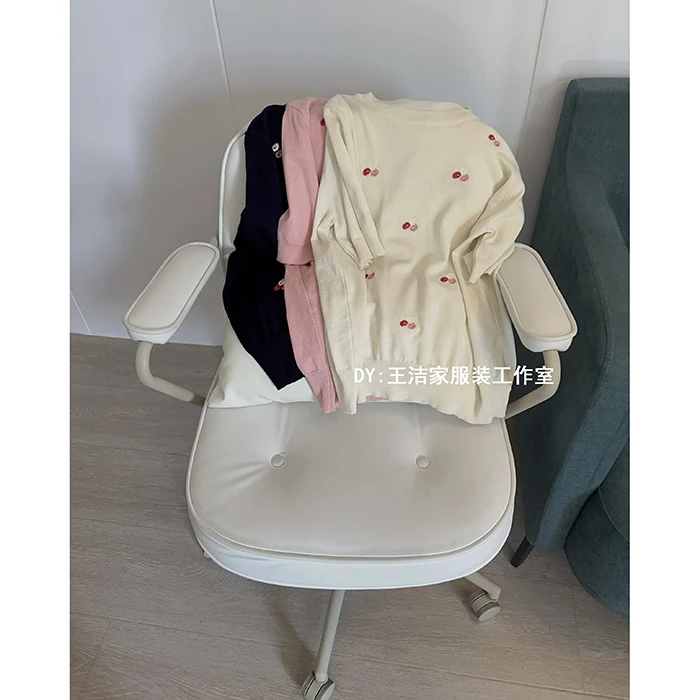 《蜜桃》REKAYYAT休闲百搭休闲时尚宽松小花短袖针织衫