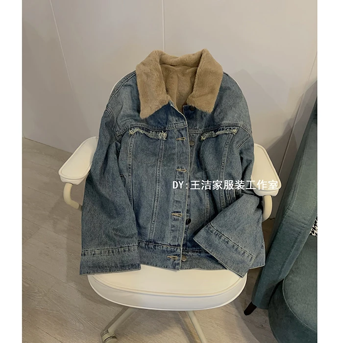 《上游》REKAYYAT时尚百搭休闲冬季加绒牛仔外套