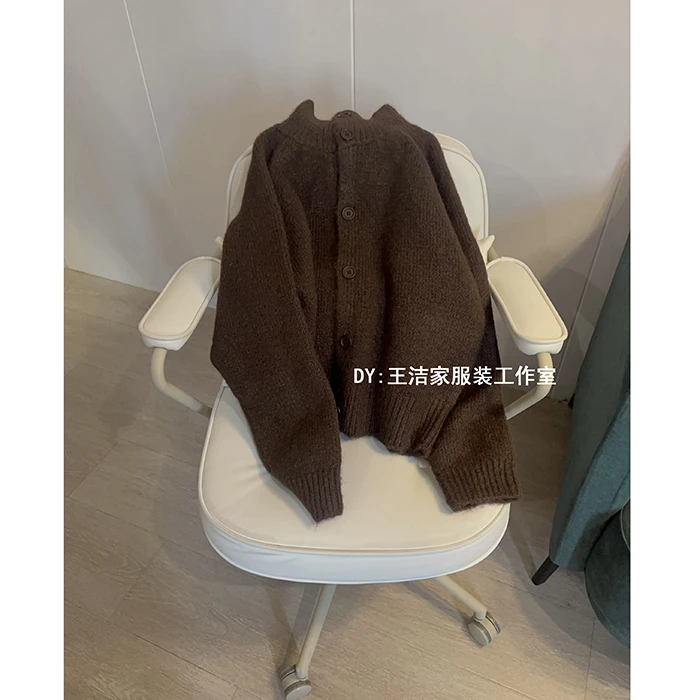 《巧克力》REKAYYAT宽松时尚百搭简约软糯舒适毛衣开衫