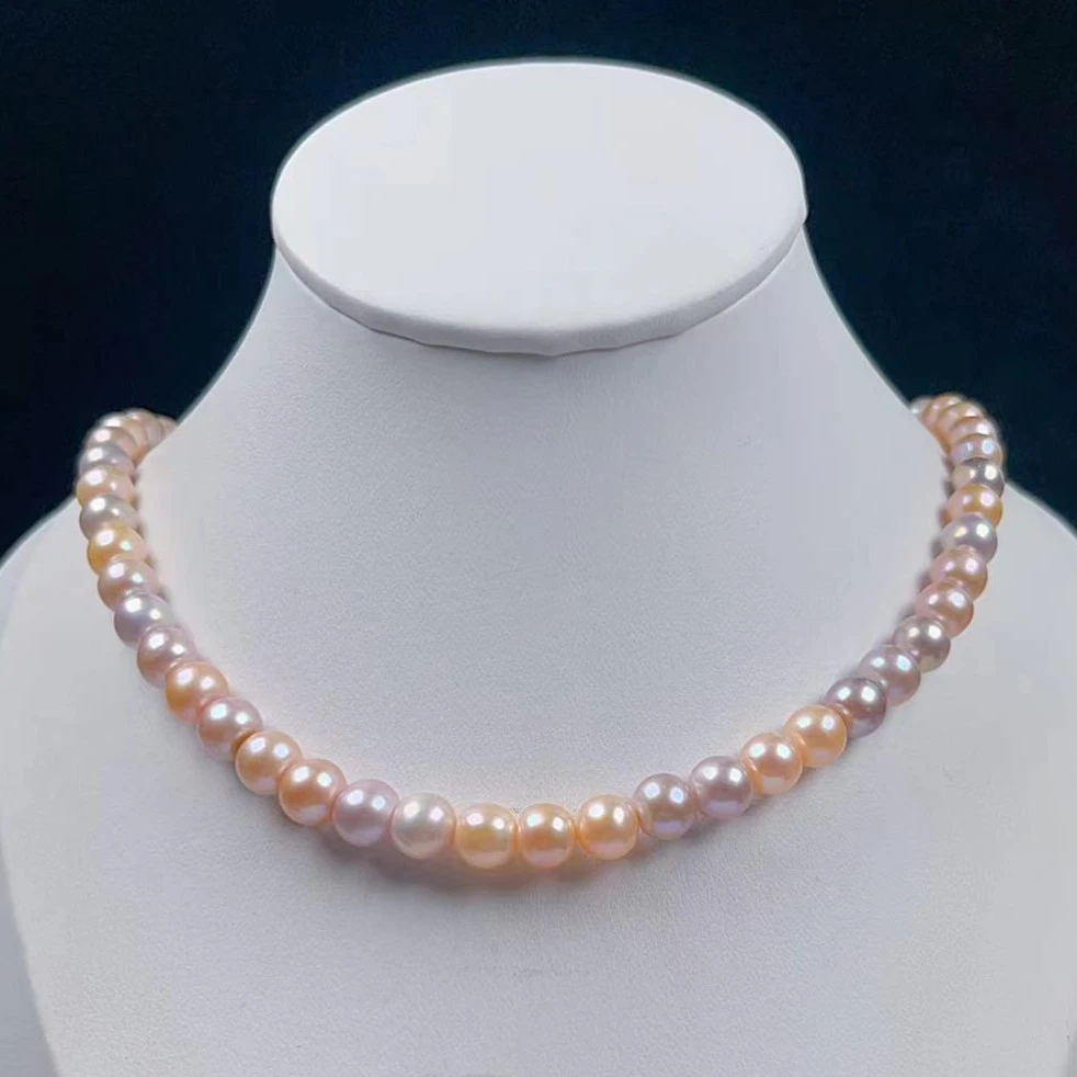 【混彩项链嘻嘻】7-8mm混彩微瑕气质百搭项链XL80059SY