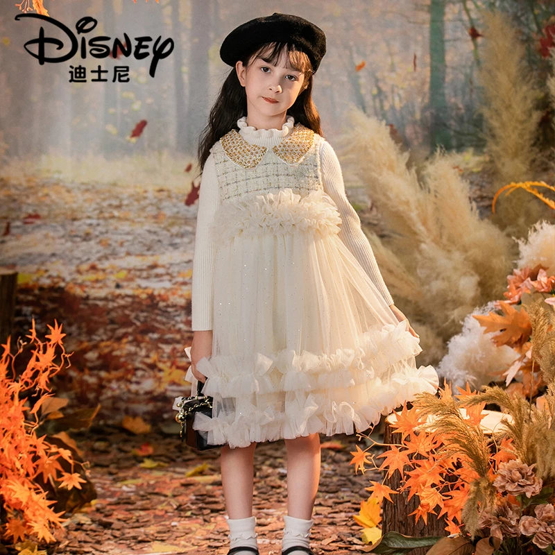 【LL】Disney/迪士尼女童秋季新款洋气长袖淑女套装裙XCE3SZ555