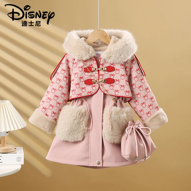 【XH】Disney/迪士尼女童冬新款中长款休闲卡通加厚派克服XCE4PJ129