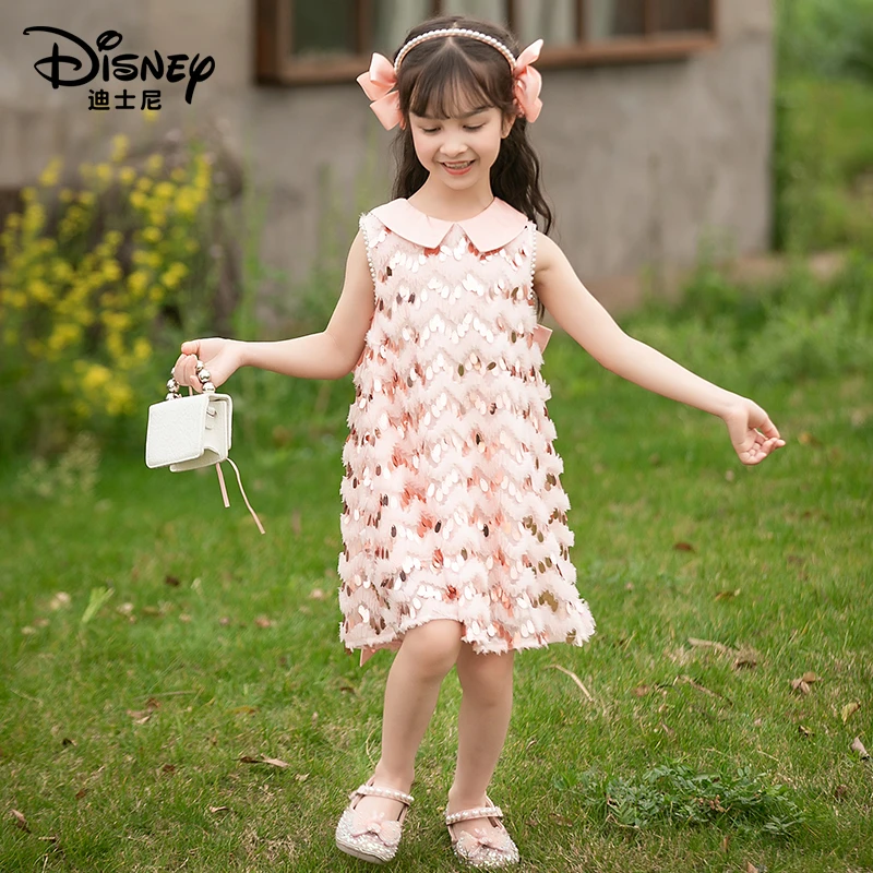 【DR】Disney/迪士尼女童夏季亮片蝴蝶结淑女连衣裙XCE2SQ103