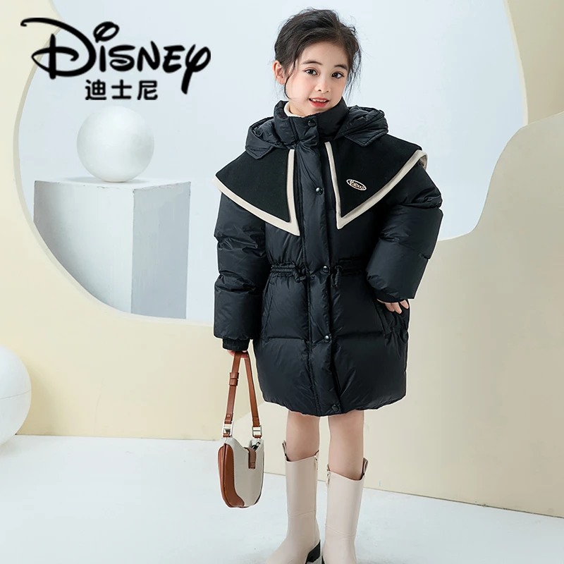 【备】Disney/迪士尼女童秋冬简约羽绒外套XCW4SU026中长款羽绒服