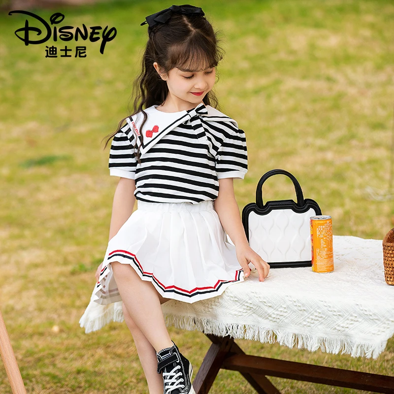 【FF】Disney/迪士尼女童夏季新款横条学院风套装裙XCE2ZZ431