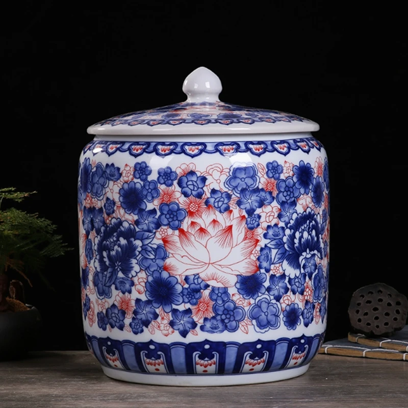 景德镇陶瓷青花釉里红手绘