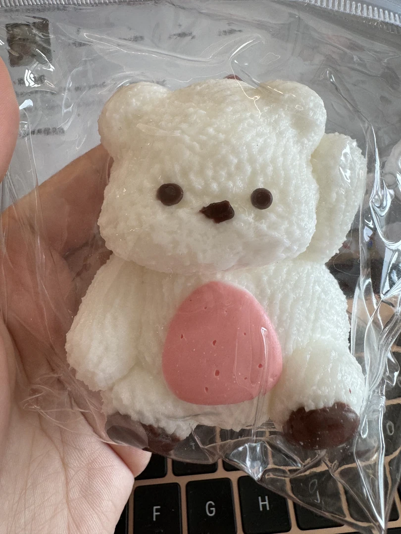 草莓小熊捏捏乐食品级硅胶diy厚奶油泥手感手工制作