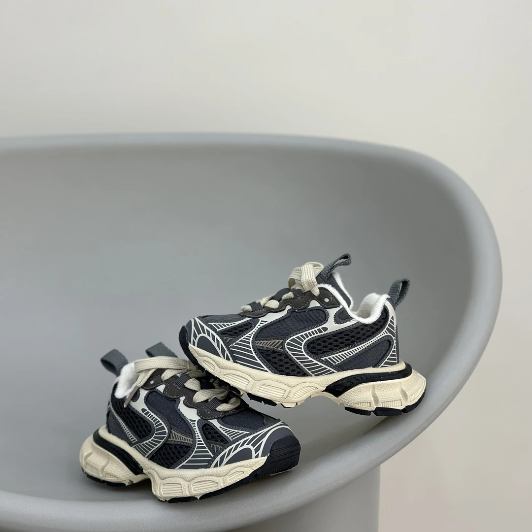 加绒童鞋男童老爹鞋女童秋冬款双网运动鞋软底防滑跑鞋