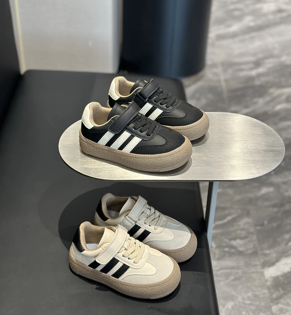 女童板鞋低帮小白鞋男童运动鞋春季童鞋魔术贴休闲鞋