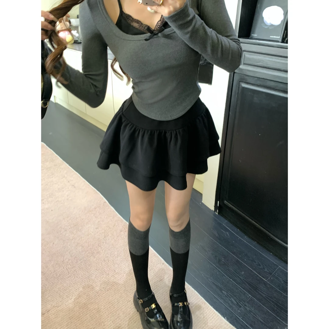 Ke可可少女 酒心巧巧少女高腰新款蓬蓬裙显瘦半身裙防走光蛋糕裙