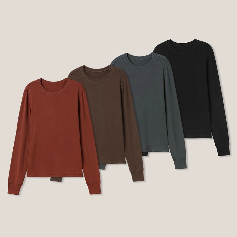 特【优质绵羊毛】贴身轻柔 保暖！长袖休闲打底衫 H4260 女装 V230