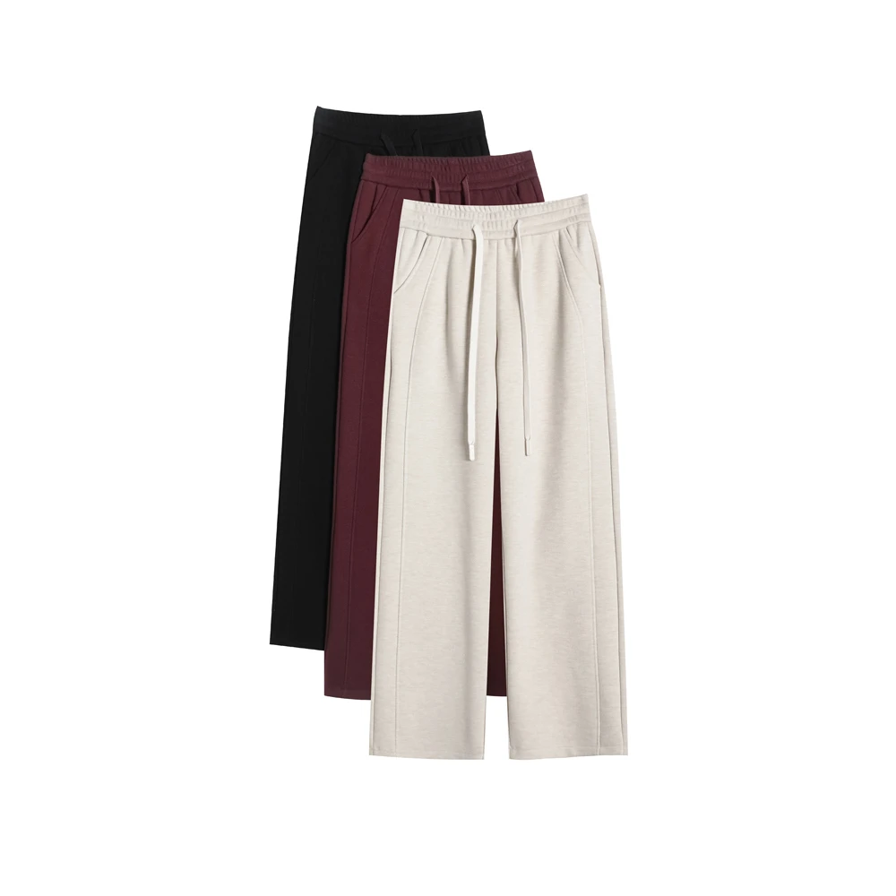 B【绵羊毛+桑蚕丝】加暖加暖！加厚立裁直筒休闲裤 H4395 女装 C166