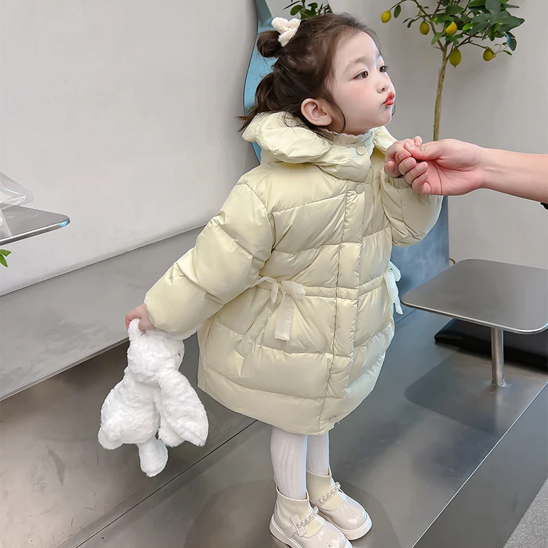 女童棉服冬季新款中长款宝宝冬装加绒加厚洋气棉袄外套儿童棉衣