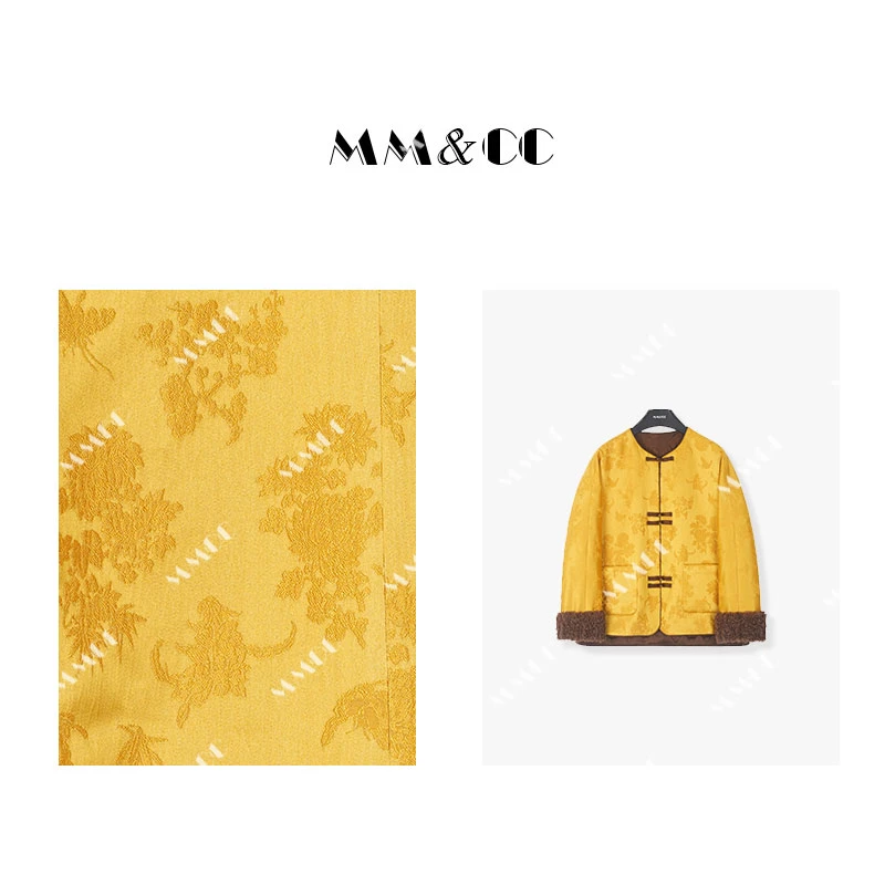 【软黄金】国风外套女新中式琉璃金提花加厚棉服冬季唐装大衣E6897