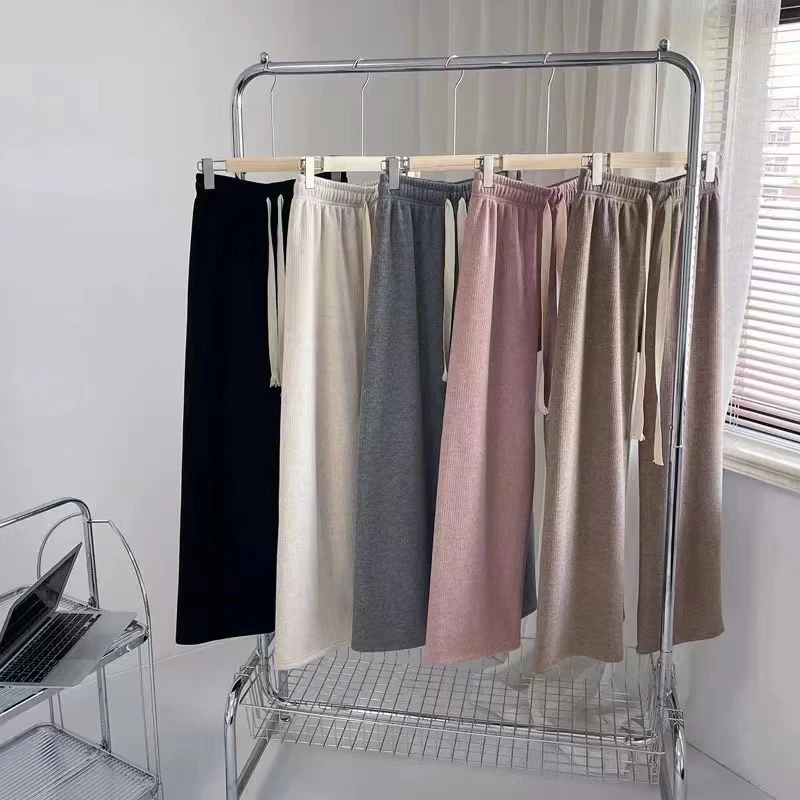 休闲阔腿长裤子窄版阔腿裤秋冬女装加厚保暖2024百搭休闲直筒裤