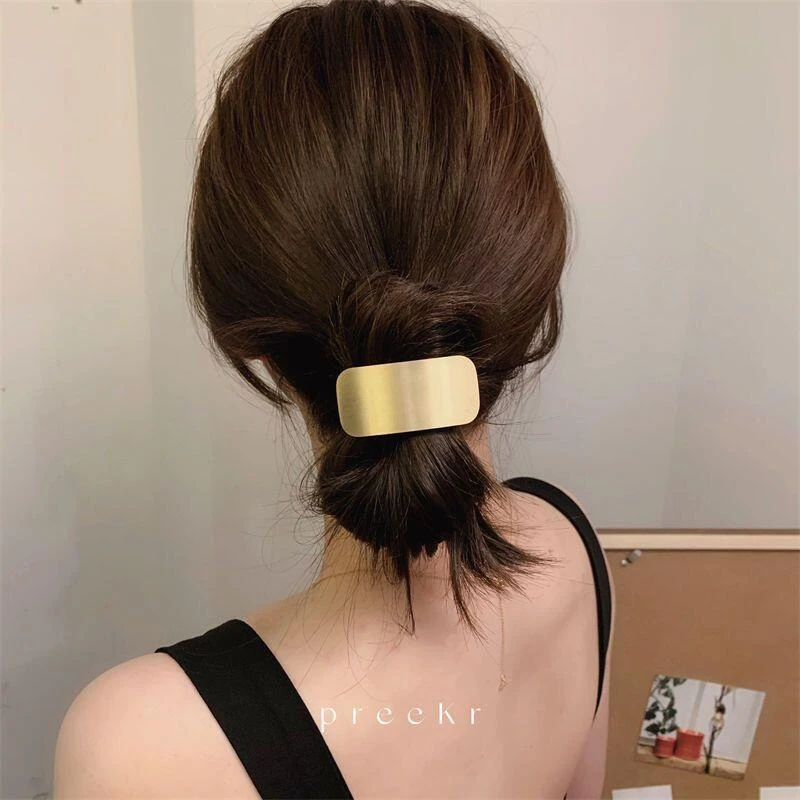 韩版极简金属风质感百搭设计感金属辣妹发圈头绳扎马尾皮筋发饰