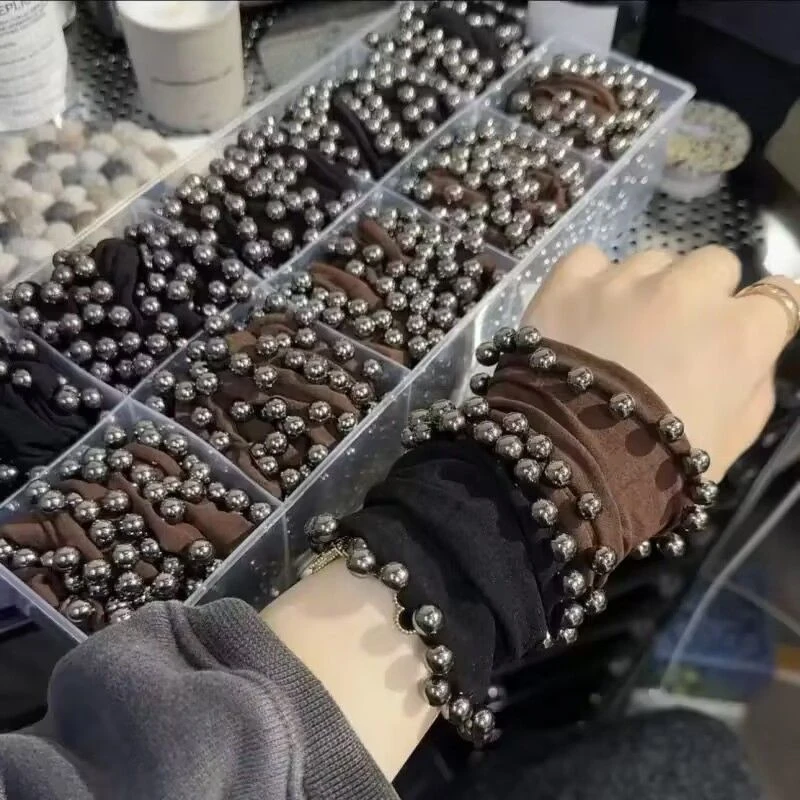 珠珠香风皮筋珠珠超宽面膜发圈无接缝高弹力发绳马尾头发头绳头饰
