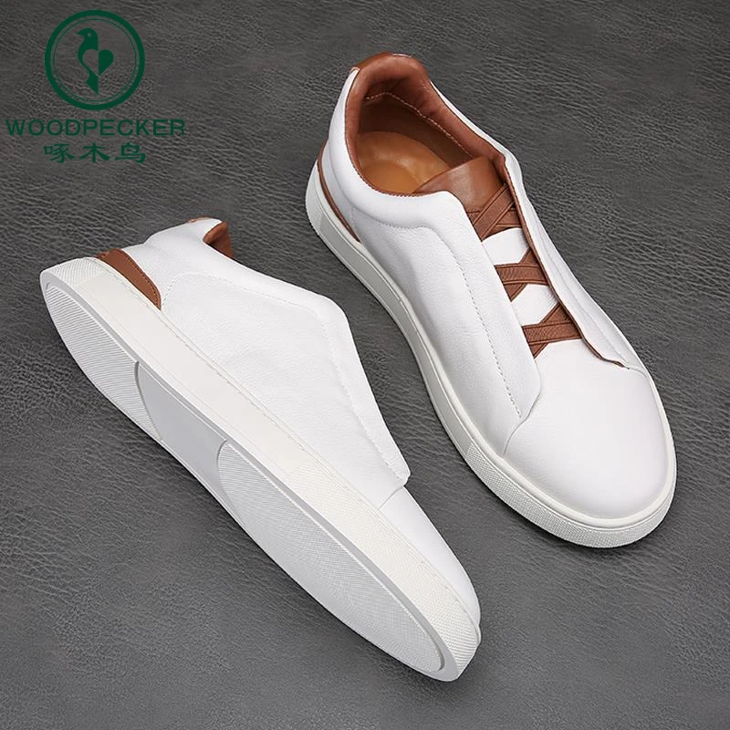 啄木鸟板鞋男欧洲站夏季专用百搭小白鞋潮鞋轻奢男生鞋子男款懒