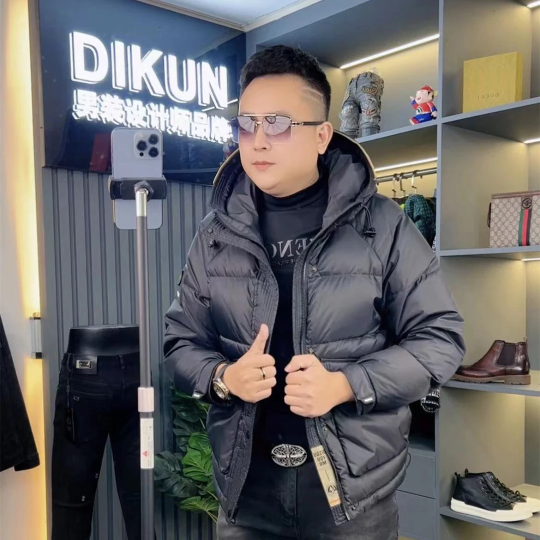 高端欧货男装羽绒服男士连帽百搭休闲时尚2024秋冬保暖情侣羽绒服