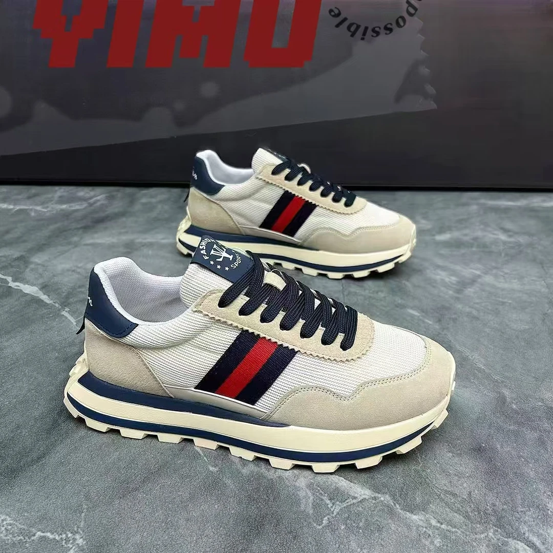 2024秋季新跑步运动个性时尚百搭网布透气增高板鞋舒适潮流男鞋