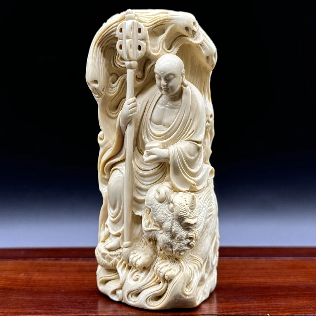 上古冰川猛犸象牙原创手工地藏王四大菩萨摆件供奉男女挂件牙雕