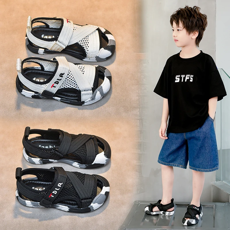 男童凉鞋2025新款夏季中大童男孩包头软底夏款小童帅气儿童鞋子潮