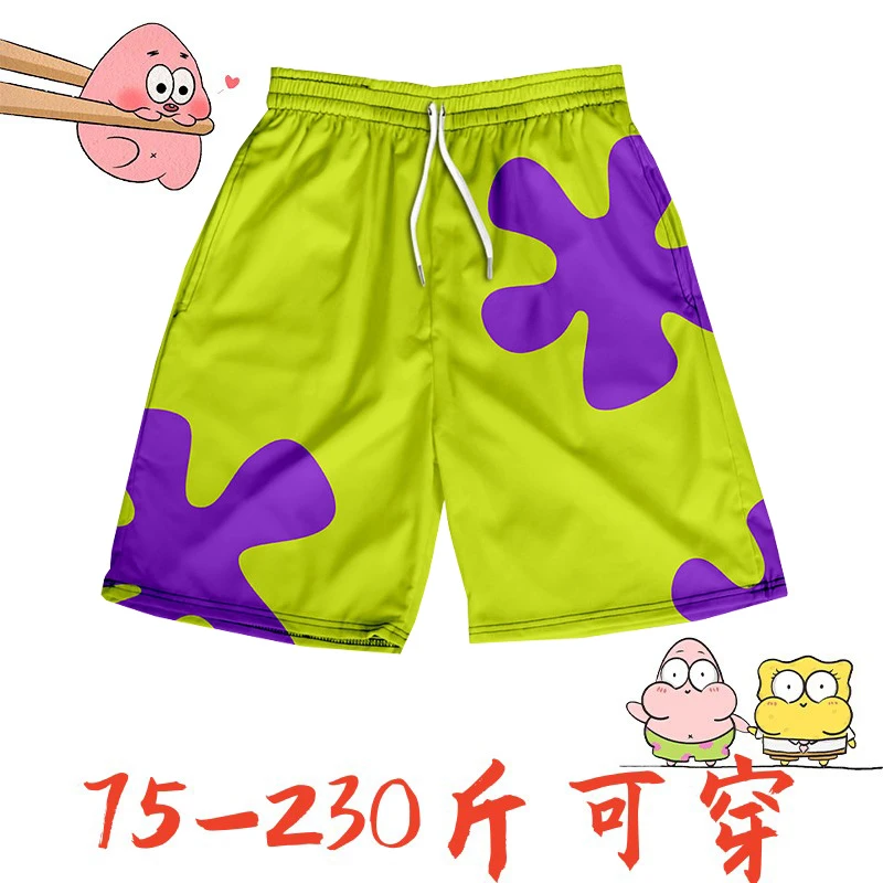 卡通情侣印花短裤男女夏季外穿宽松休闲沙滩裤居家睡裤薄款篮球裤