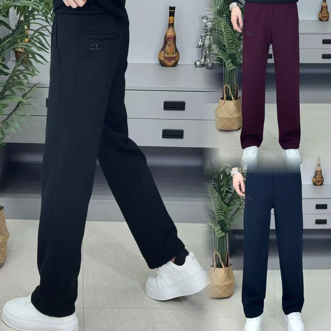 直筒裤新款保暖休闲卫裤男裤加厚运动裤男款加绒卫裤 3082