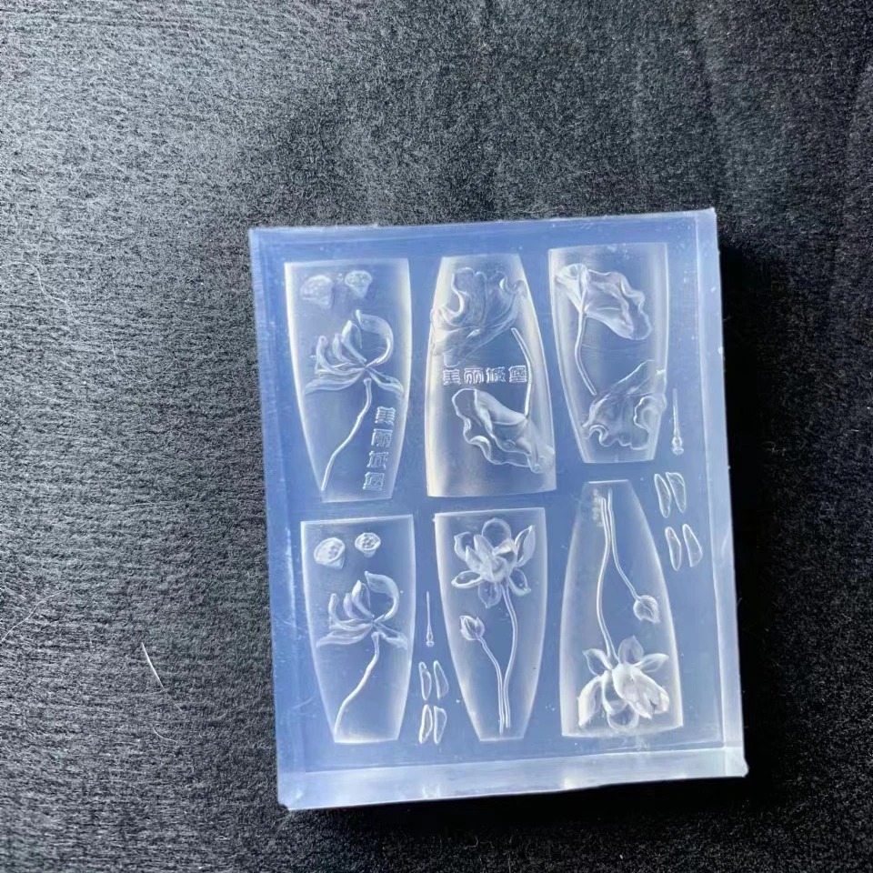 语菲老师优选美甲3D立体硅胶荷花雕花模具